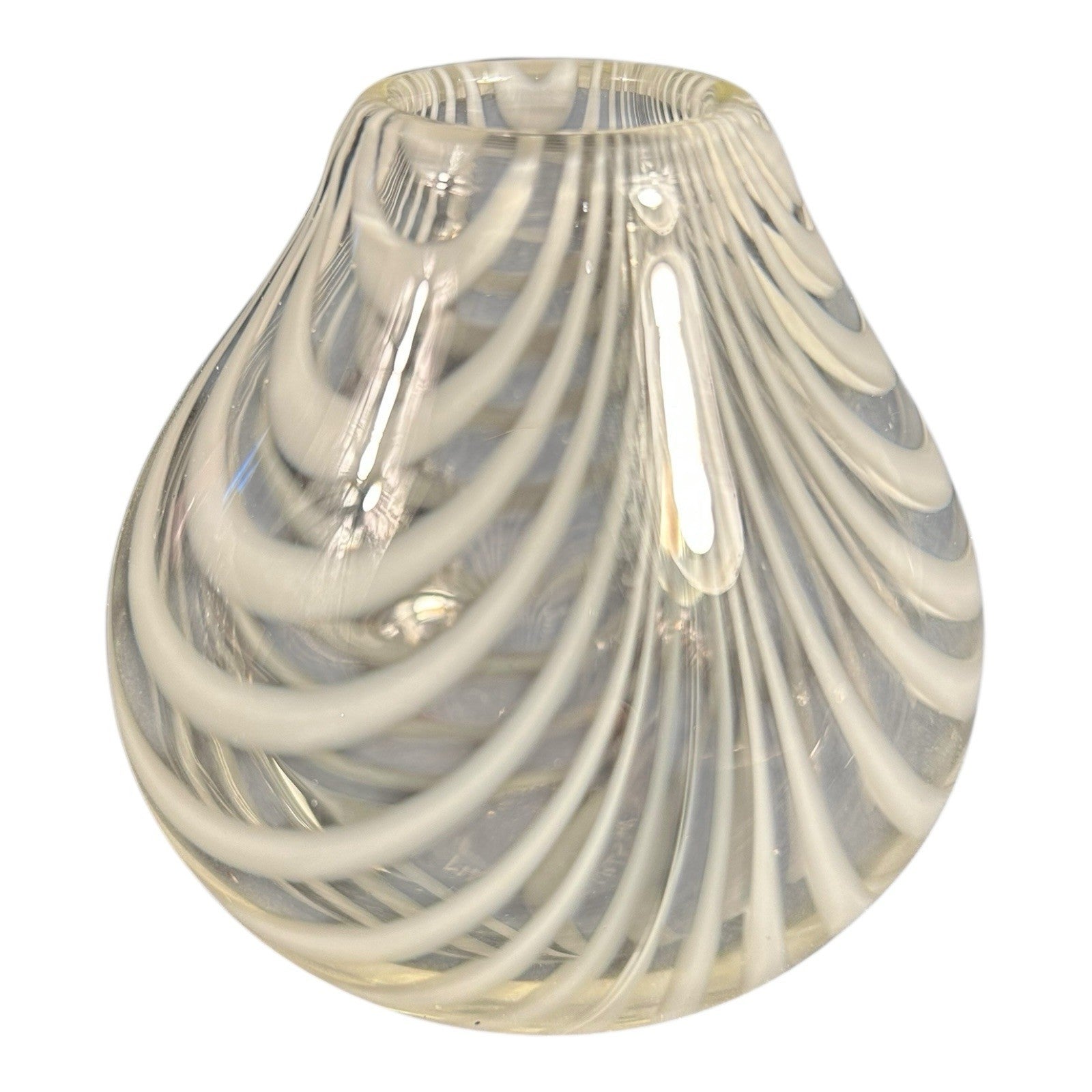 Vintage Handblown Tear Drop Swirl Design Art Glass Vase - Signed, Maija Carlson