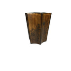 Vintage Chinese  Six Sided Carved Rosewood Brush Pot