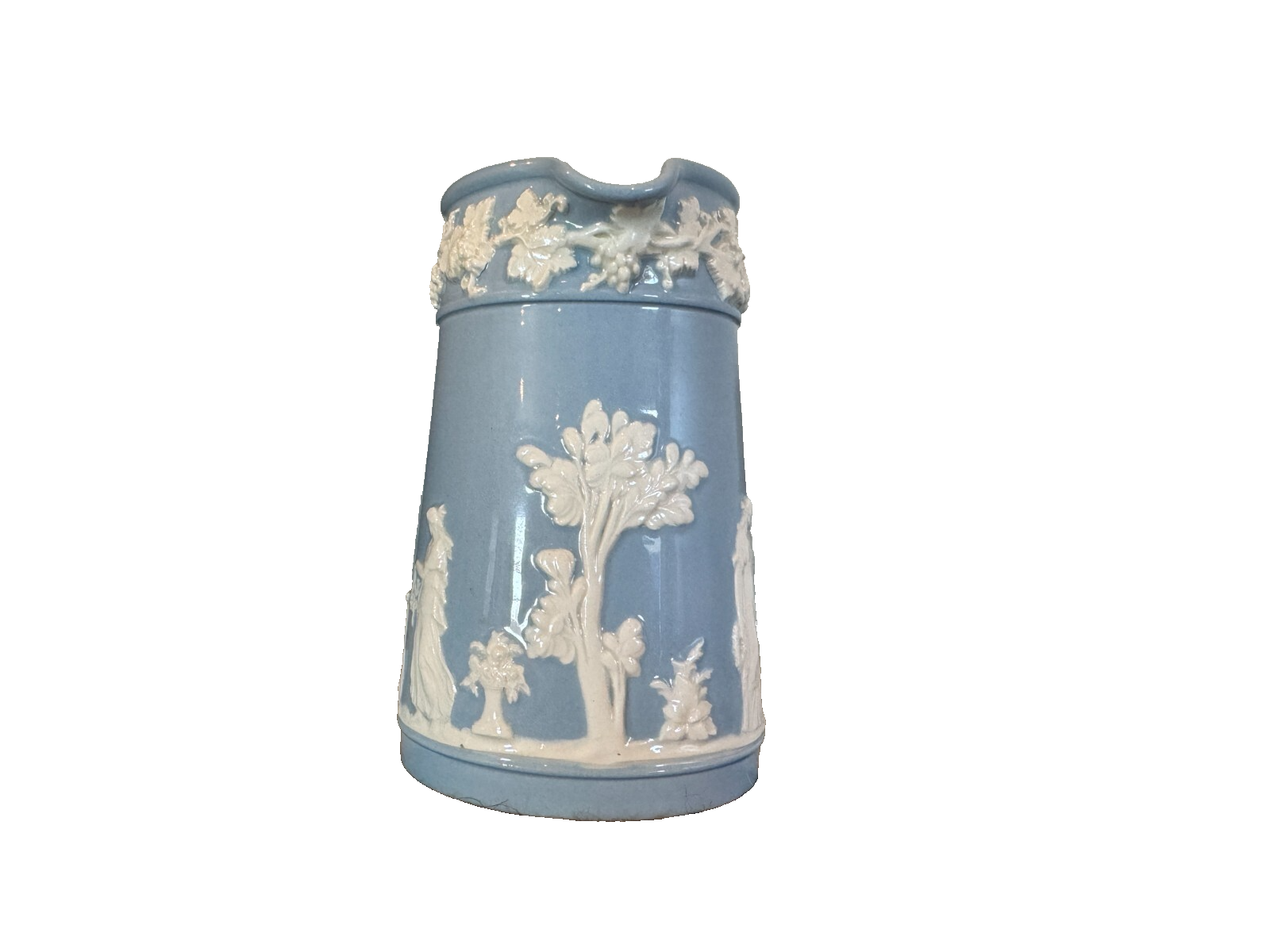 Antique Wedgwood Blue Jasperware Pottery Pitchers – Set of 2
