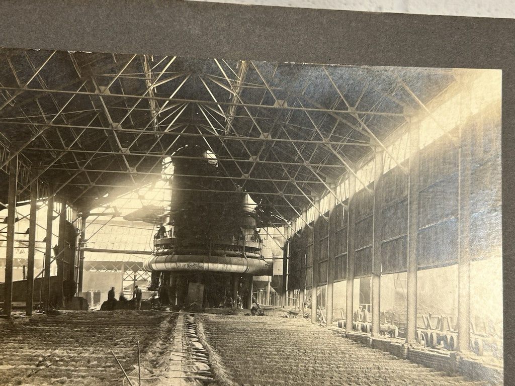 Antique Large Cabinet Card Early Photograph Blast Furnace Owned by Mike Wolfe
