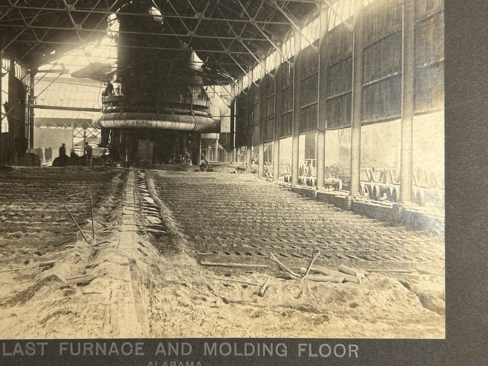 Antique Large Cabinet Card Early Photograph Blast Furnace Owned by Mike Wolfe