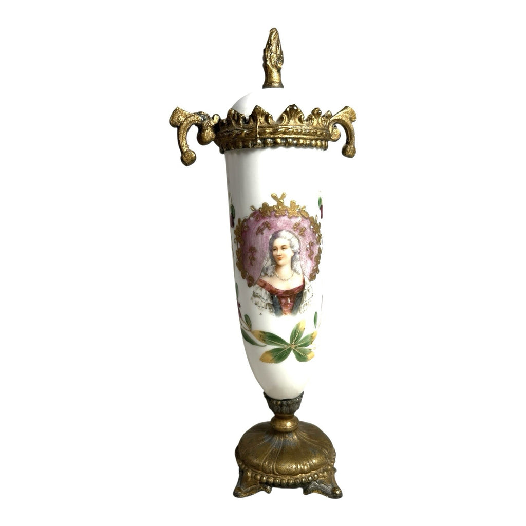 Antique French Porcelain Sevres Style Hand Painted Portrait Vase