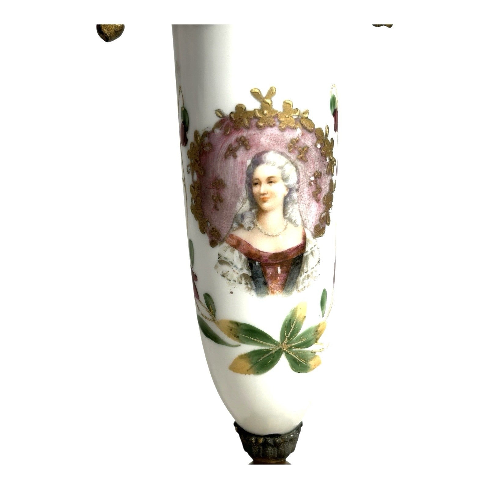 Antique French Porcelain Sevres Style Hand Painted Portrait Vase