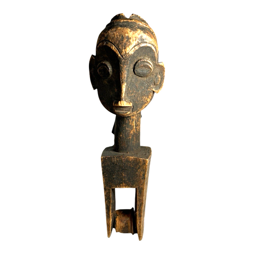 Antique African Baule Hand-Carved Wooden Heddle Pulley - Collectible Tribal Art