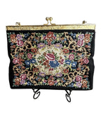 Vintage Tapestry Needlepoint Clutch Purse