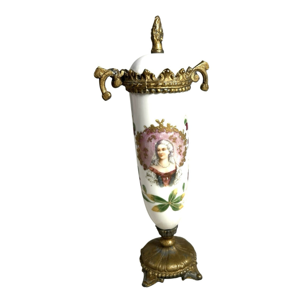 Antique French Porcelain Sevres Style Hand Painted Portrait Vase