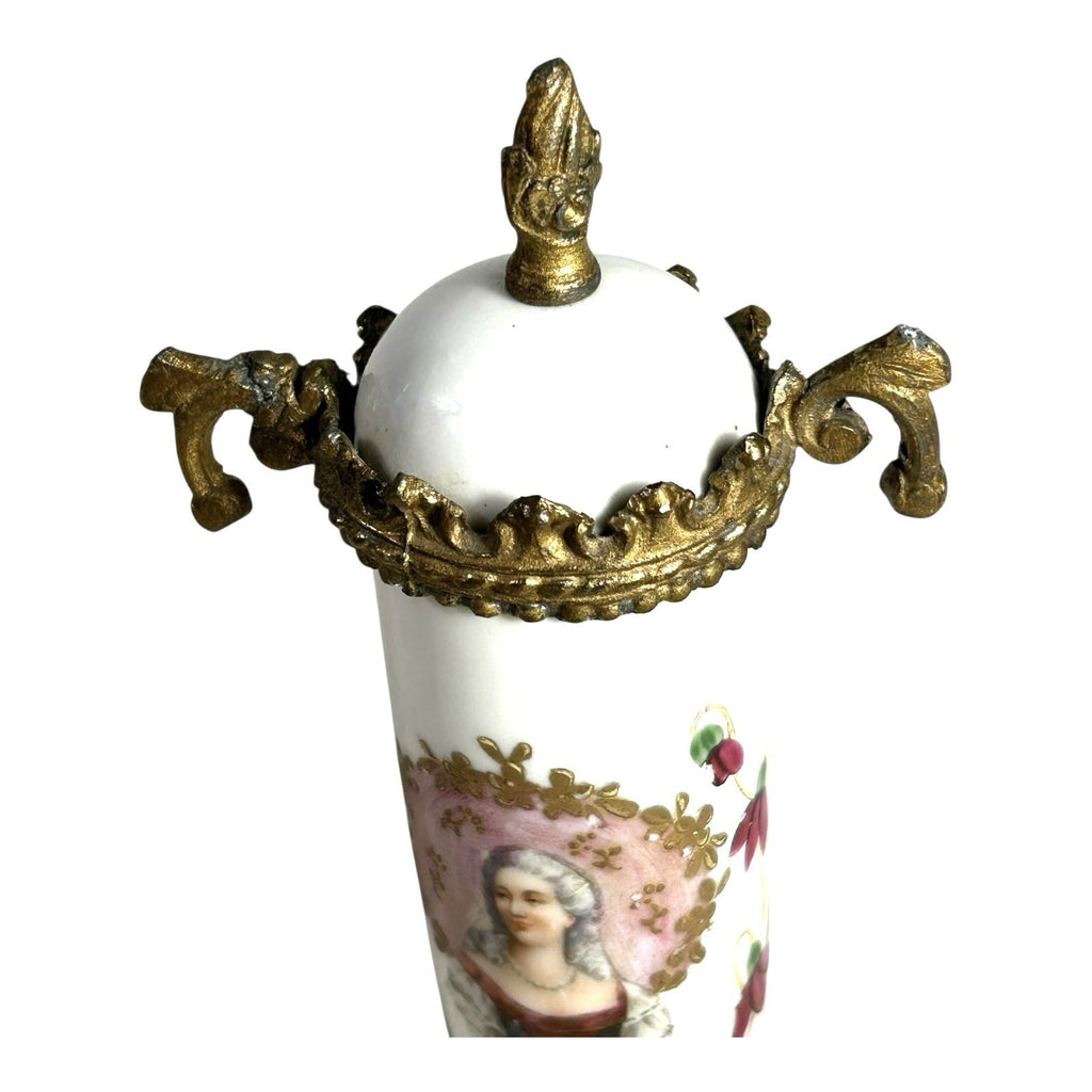 Antique French Porcelain Sevres Style Hand Painted Portrait Vase