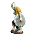 Antique Yellow Glazed Chinese Export Ceramic Pottery Mudman Figurine