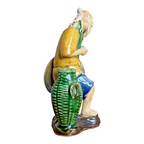Antique Yellow Glazed Chinese Export Ceramic Pottery Mudman Figurine