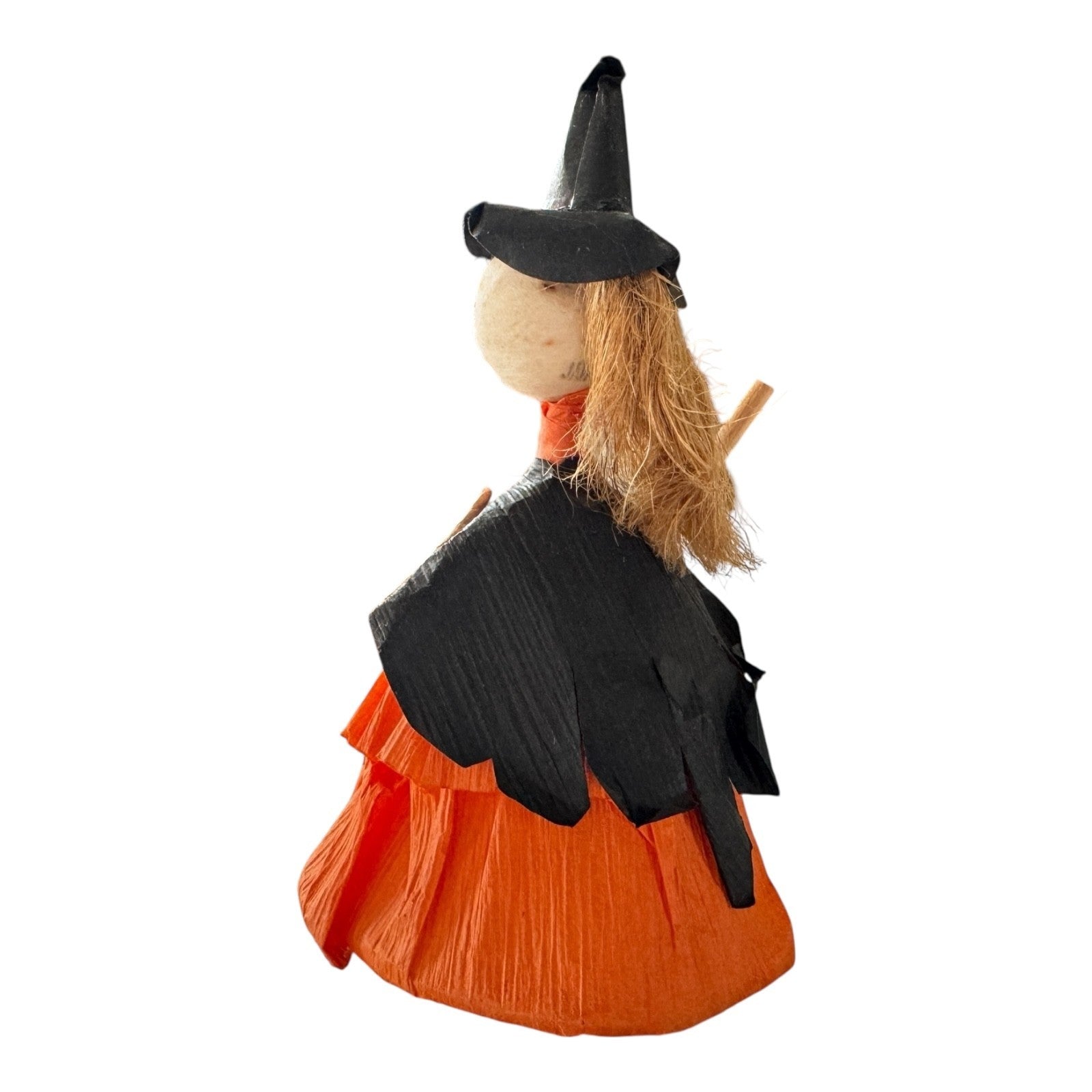 Vintage Halloween Crepe Paper Skirt Witch Figurine Decoration - Japan