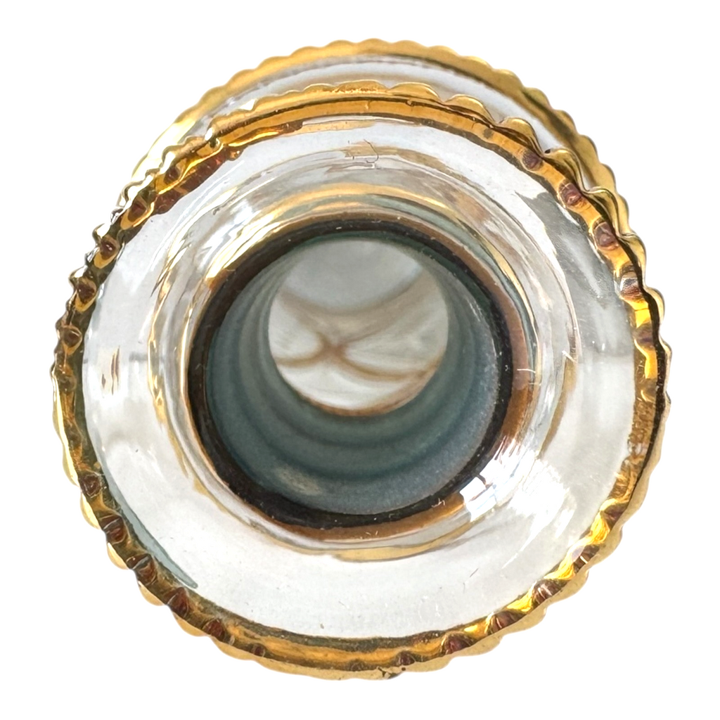Antique Bohemian Cut Crystal Moser Style Raised Gilt Scent or Perfume Bottle