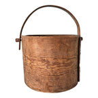 Antique Large Stitched Bentwood Dry Measure Grain Bucket with Handle