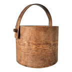 Antique Large Stitched Bentwood Dry Measure Grain Bucket with Handle
