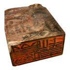Antique Hand Carved Stone Foo Dog Stamp & Seal with Village Scene