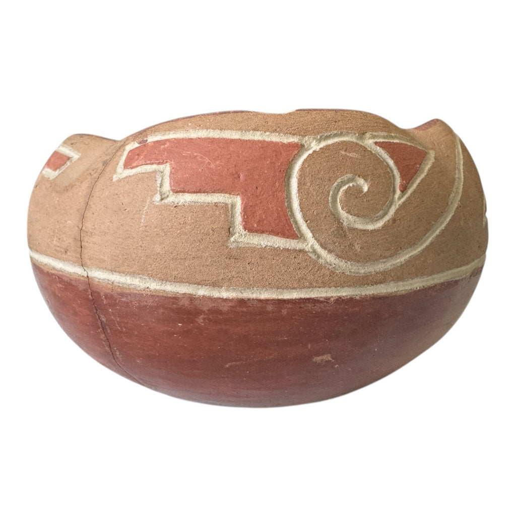 Vintage Native American San Juan Pottery Bowl – Geometric Design