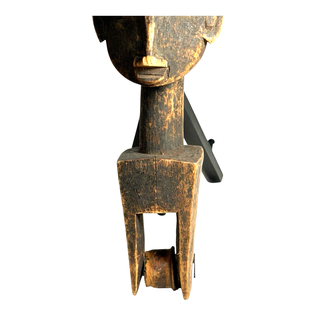 Antique African Baule Hand-Carved Wooden Heddle Pulley - Collectible Tribal Art