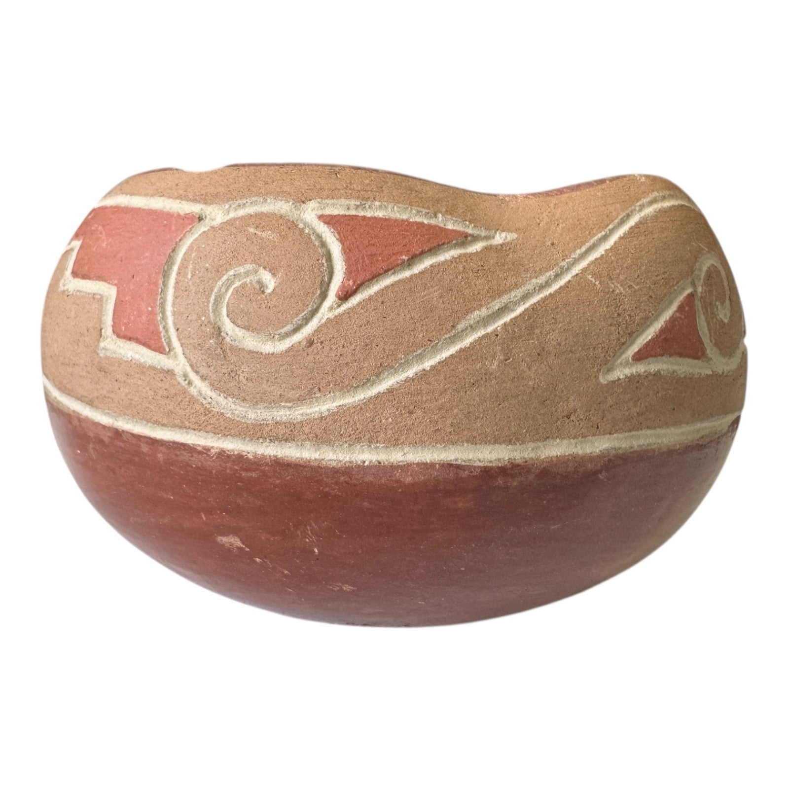 Vintage Native American San Juan Pottery Bowl – Geometric Design