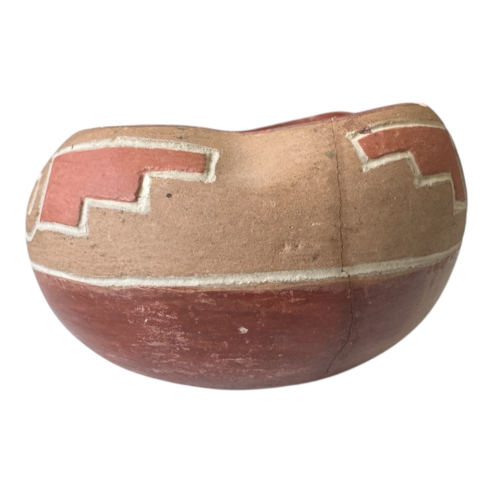 Vintage Native American San Juan Pottery Bowl – Geometric Design