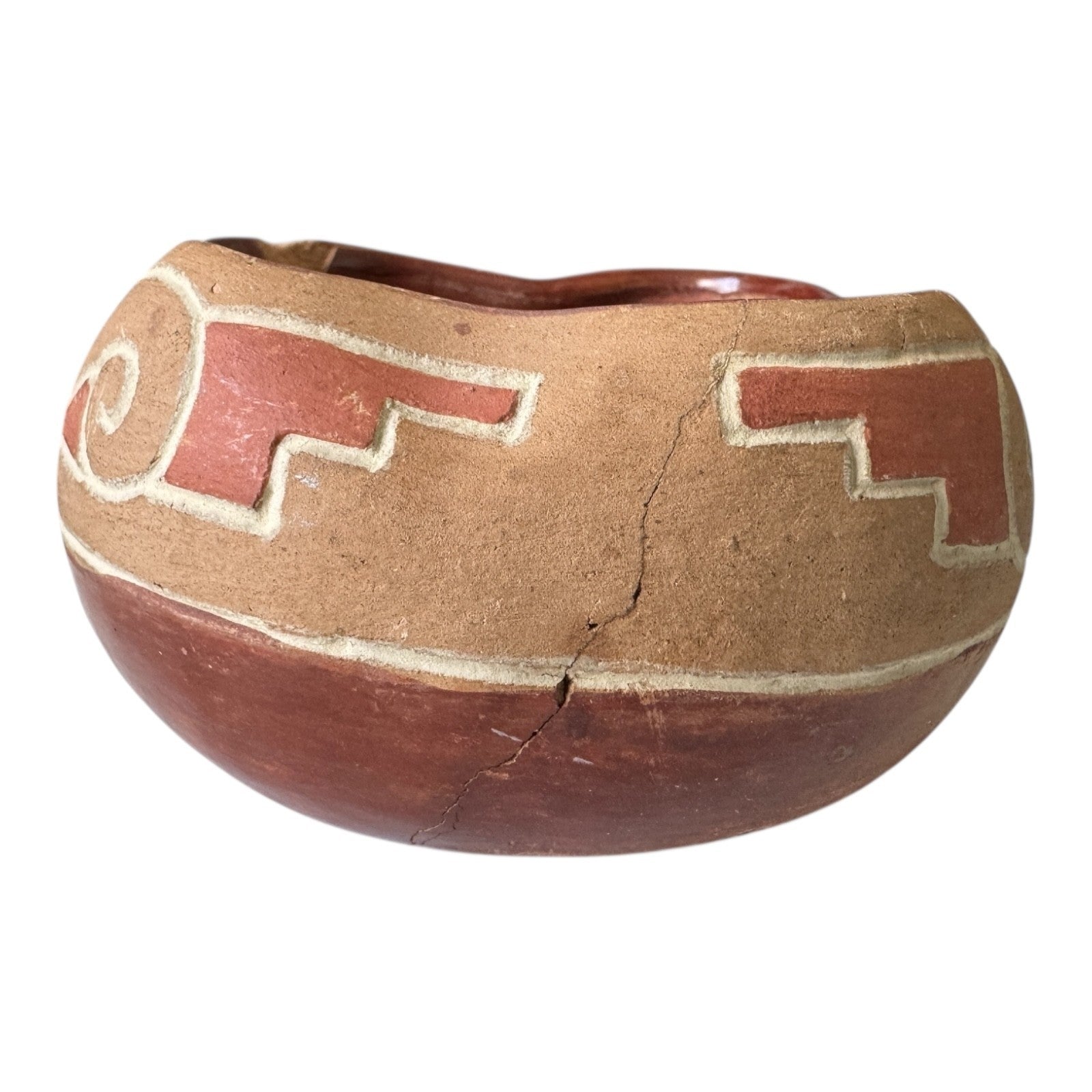 Vintage Native American San Juan Pottery Bowl – Geometric Design