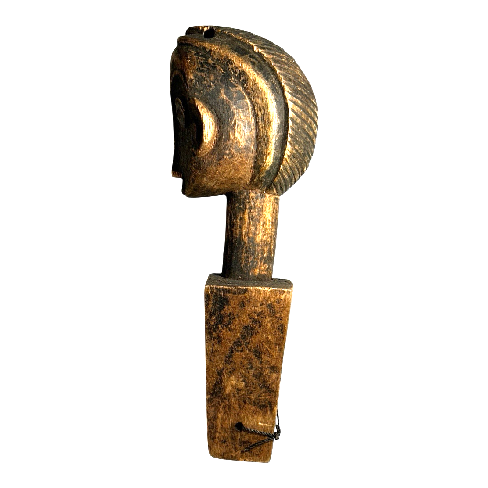 Antique African Baule Hand-Carved Wooden Heddle Pulley - Collectible Tribal Art