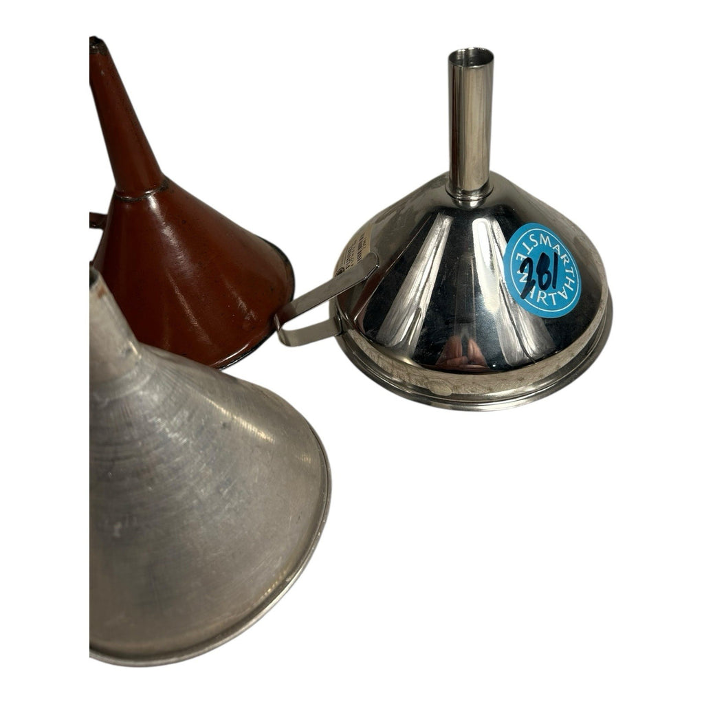Vintage Set of 3 Kitchen Funnels Owned by Martha Stewart at Turkey Hill Kitchen