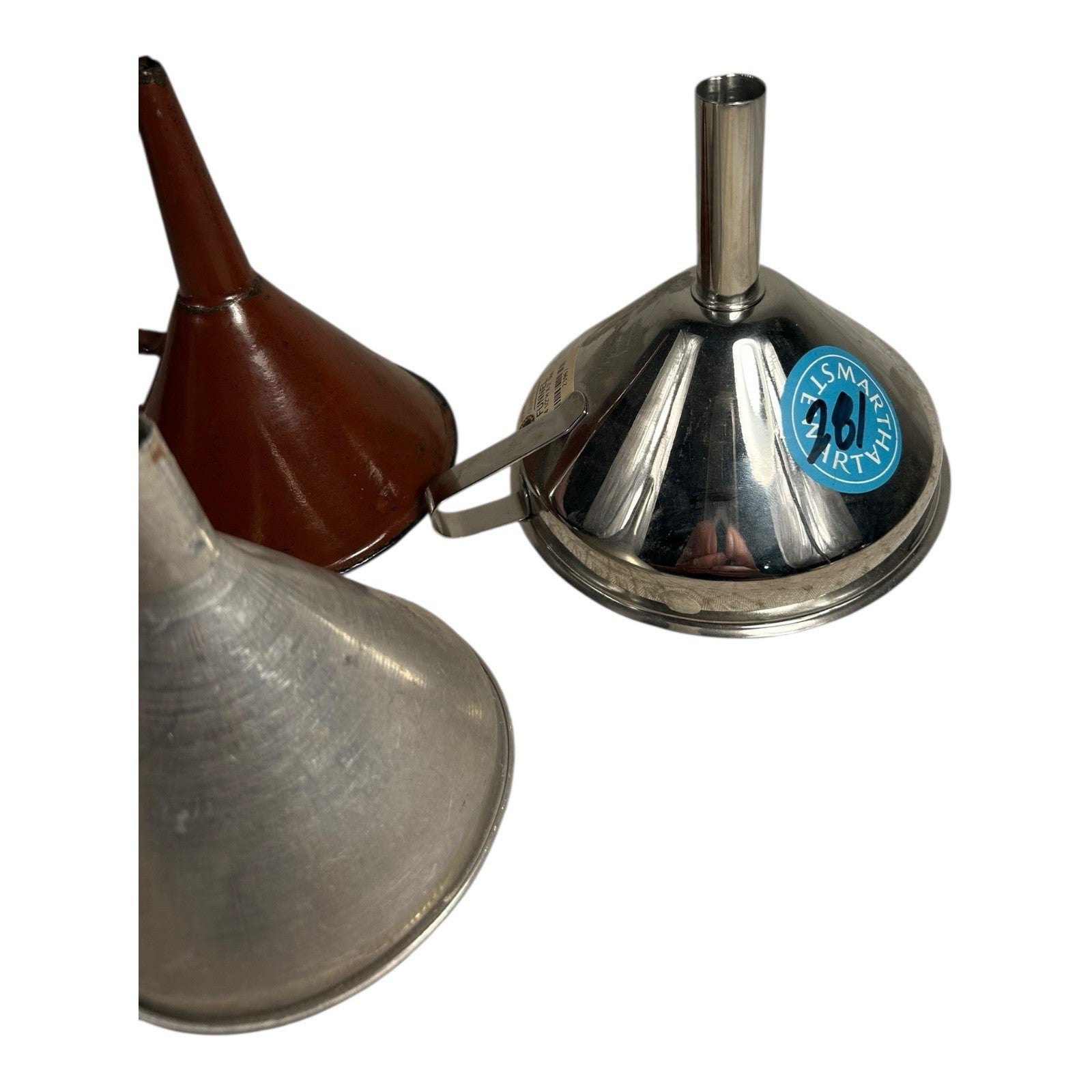 Vintage Set of 3 Kitchen Funnels Owned by Martha Stewart at Turkey Hill Kitchen