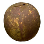 Antique Redware Pottery Yellow Apple Still Bank