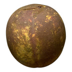 Antique Redware Pottery Yellow Apple Still Bank