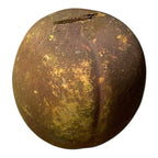 Antique Redware Pottery Yellow Apple Still Bank