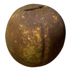 Antique Redware Pottery Yellow Apple Still Bank