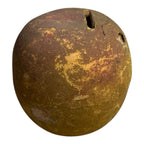 Antique Redware Pottery Yellow Apple Still Bank