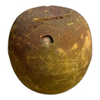Antique Redware Pottery Yellow Apple Still Bank