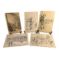 Antique WW1 World War One Set of 5 French Propaganda Post Cards - Unused