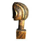 Antique African Baule Hand-Carved Wooden Heddle Pulley - Collectible Tribal Art