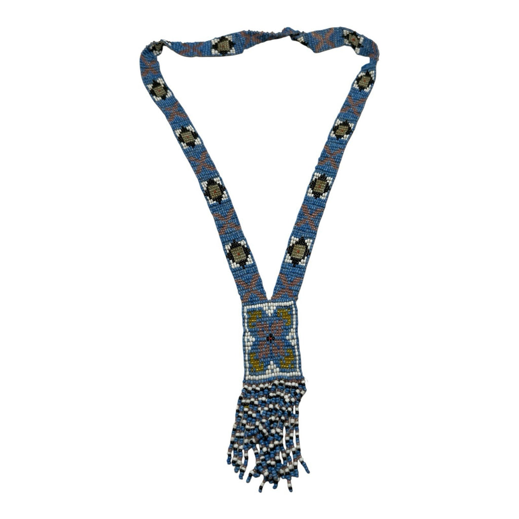 Antique Native American Ceremonial Beaded Sash Necklace