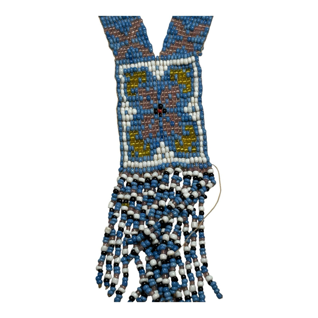 Antique Native American Ceremonial Beaded Sash Necklace