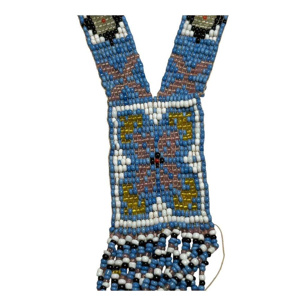 Antique Native American Ceremonial Beaded Sash Necklace