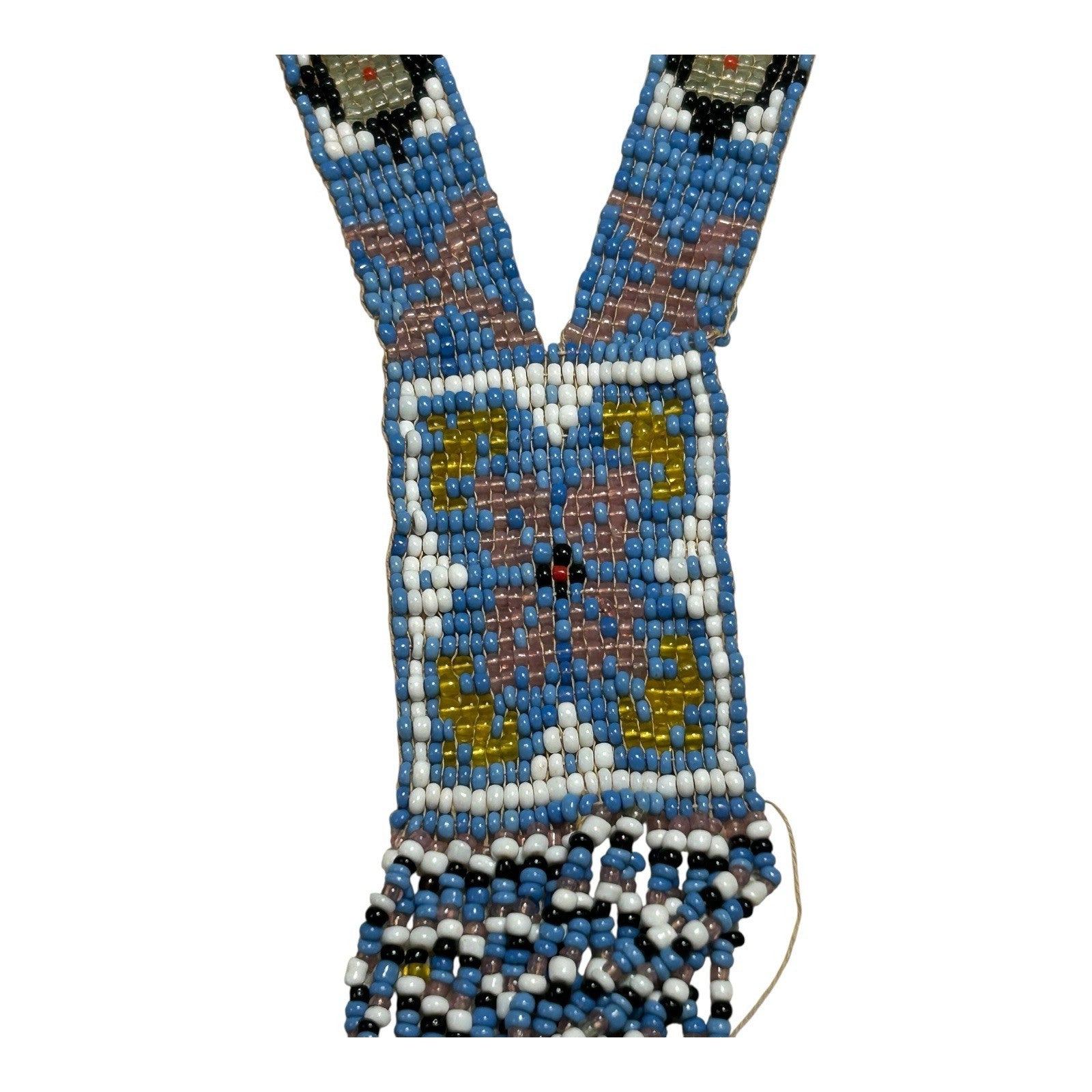 Antique Native American Ceremonial Beaded Sash Necklace