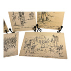 Antique WW1 World War One Set of 5 French Propaganda Post Cards - Unused