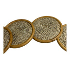 Vintage Natural Woven Seagrass & Wood Drink Coasters (4) - Martha Stewart Prop