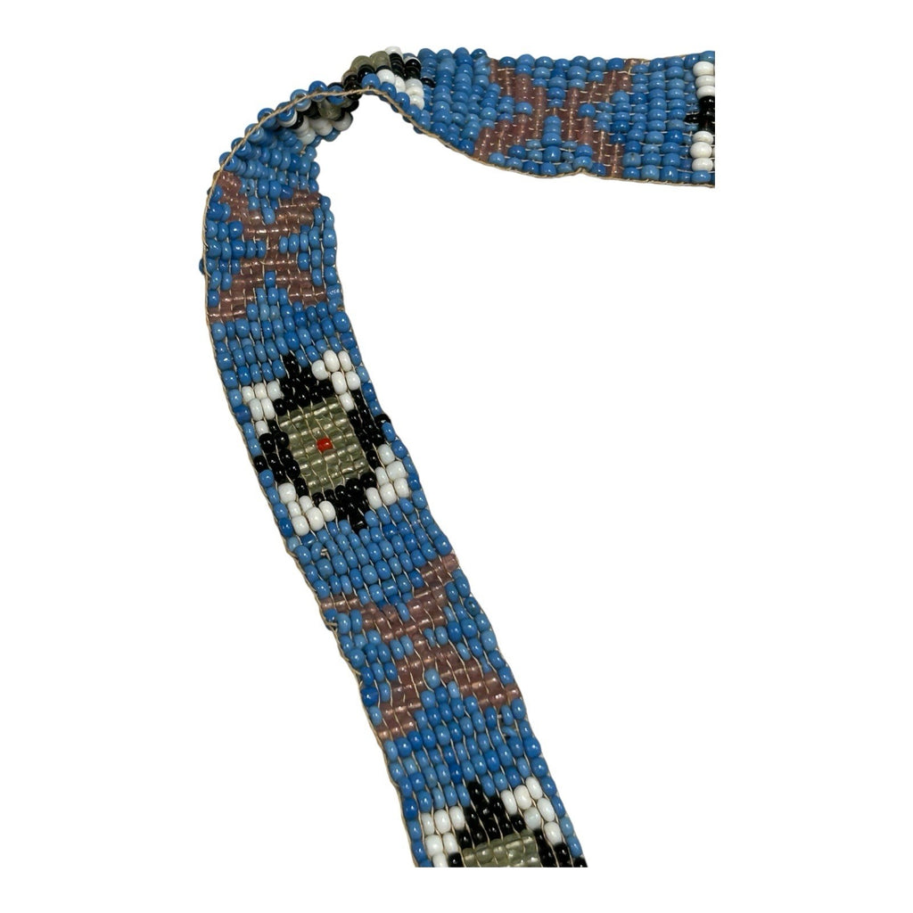 Antique Native American Ceremonial Beaded Sash Necklace