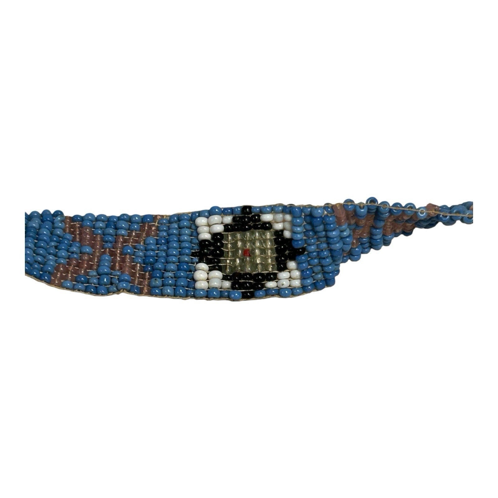 Antique Native American Ceremonial Beaded Sash Necklace