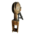 Antique African Baule Hand-Carved Wooden Heddle Pulley - Collectible Tribal Art