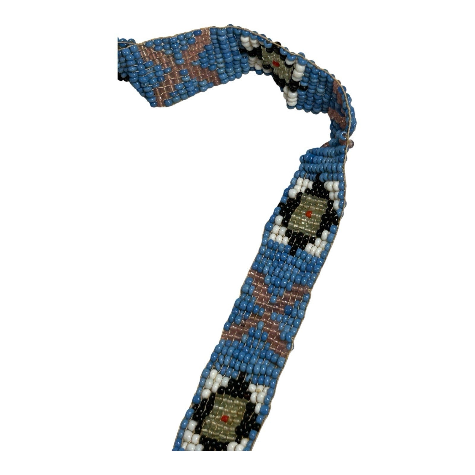Antique Native American Ceremonial Beaded Sash Necklace