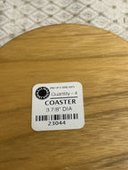 Vintage Natural Woven Seagrass & Wood Drink Coasters (4) - Martha Stewart Prop