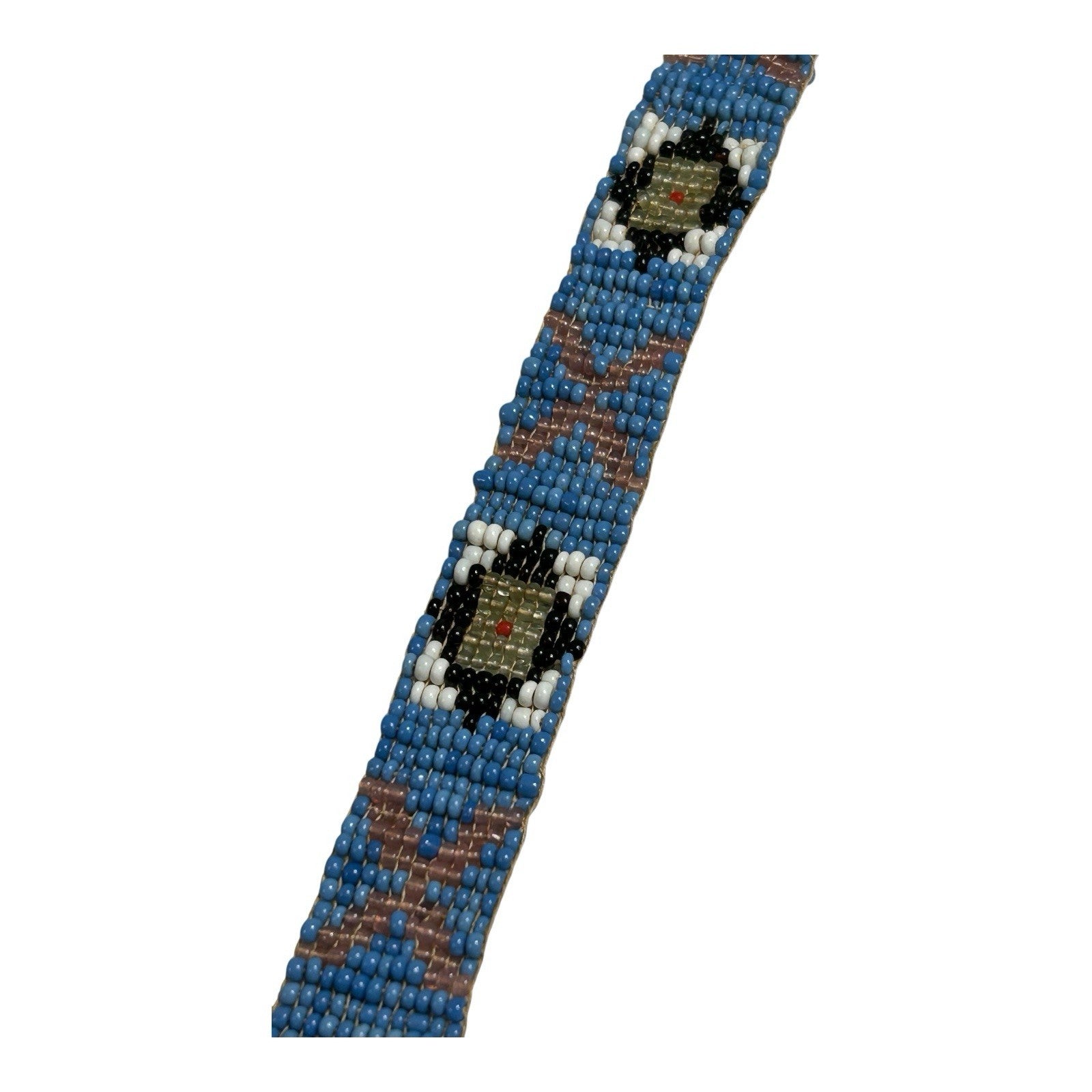 Antique Native American Ceremonial Beaded Sash Necklace