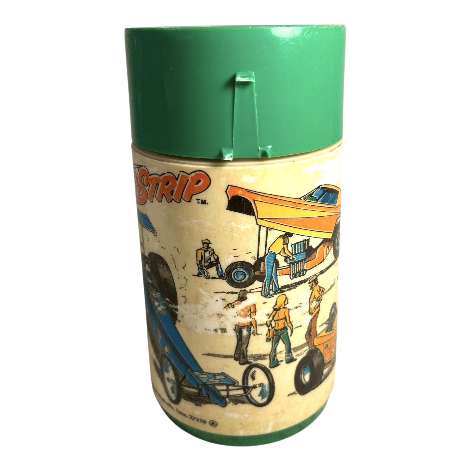 Vintage 1975 Aladdin Drag Strip Metal Lunchbox with Thermos