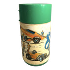 Vintage 1975 Aladdin Drag Strip Metal Lunchbox with Thermos