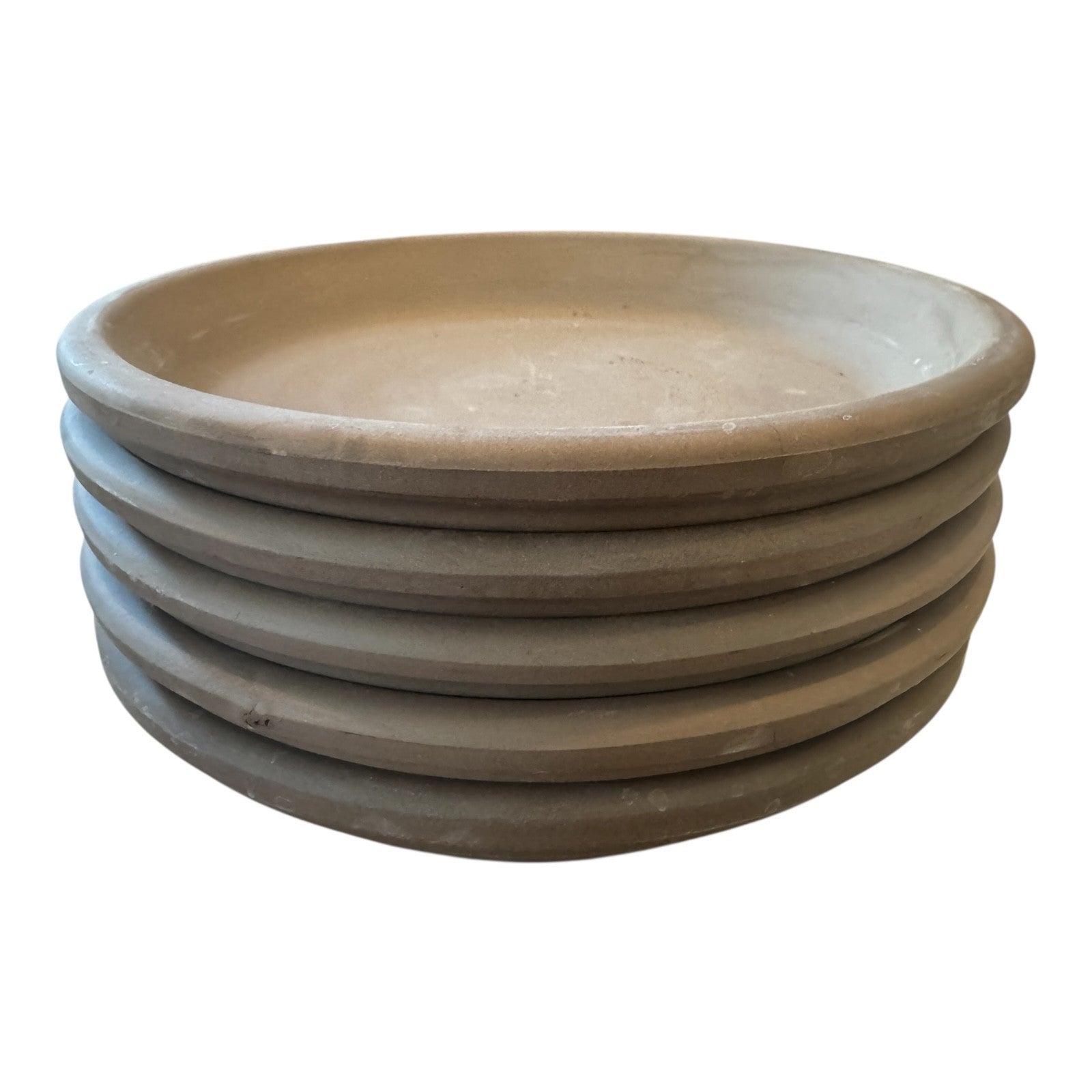 Vintage Farmhouse Terracotta Pottery Plant Saucers (Made in Italy, Set of 5)