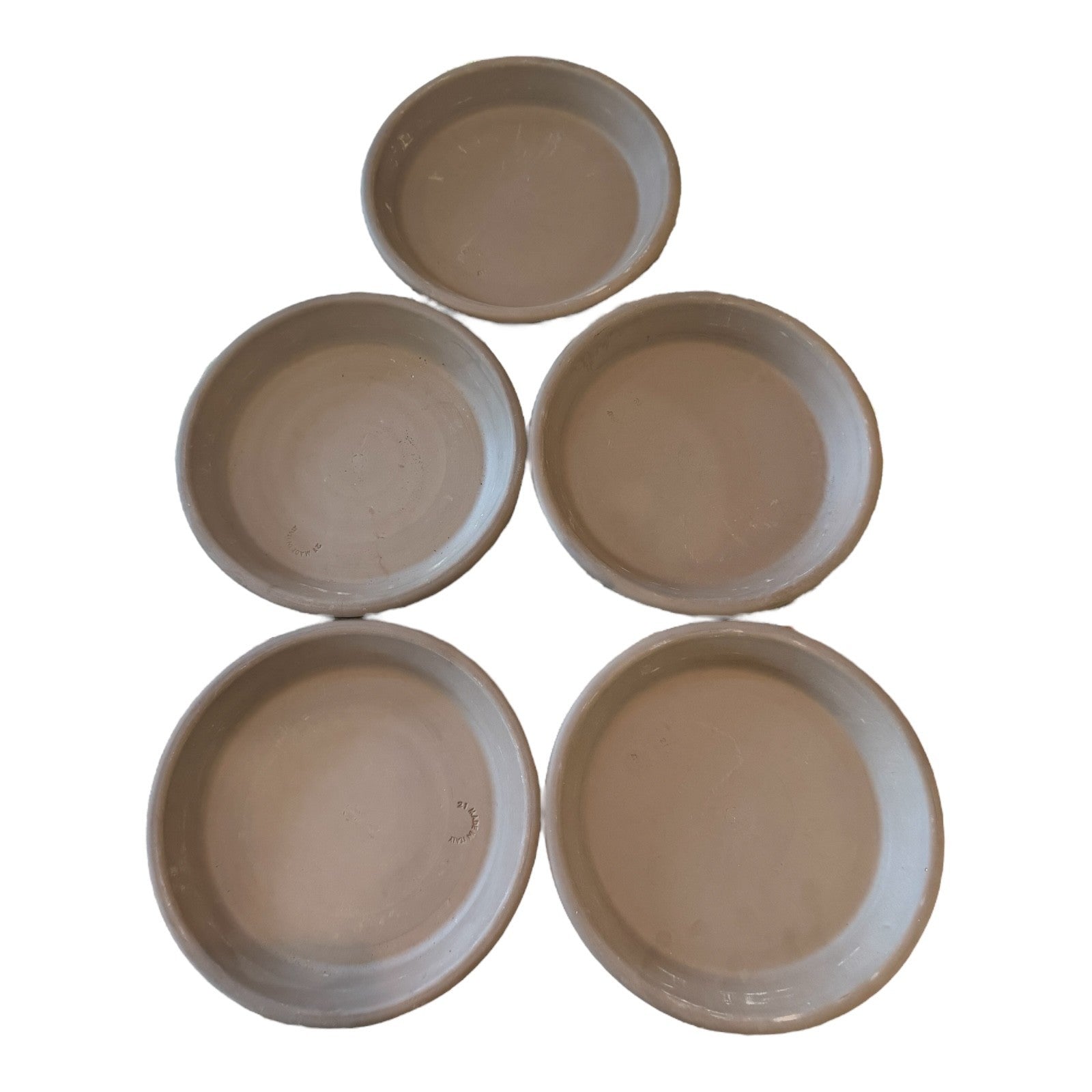 Vintage Farmhouse Terracotta Pottery Plant Saucers (Made in Italy, Set of 5)